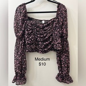 Floral Long sleeve Cuff top